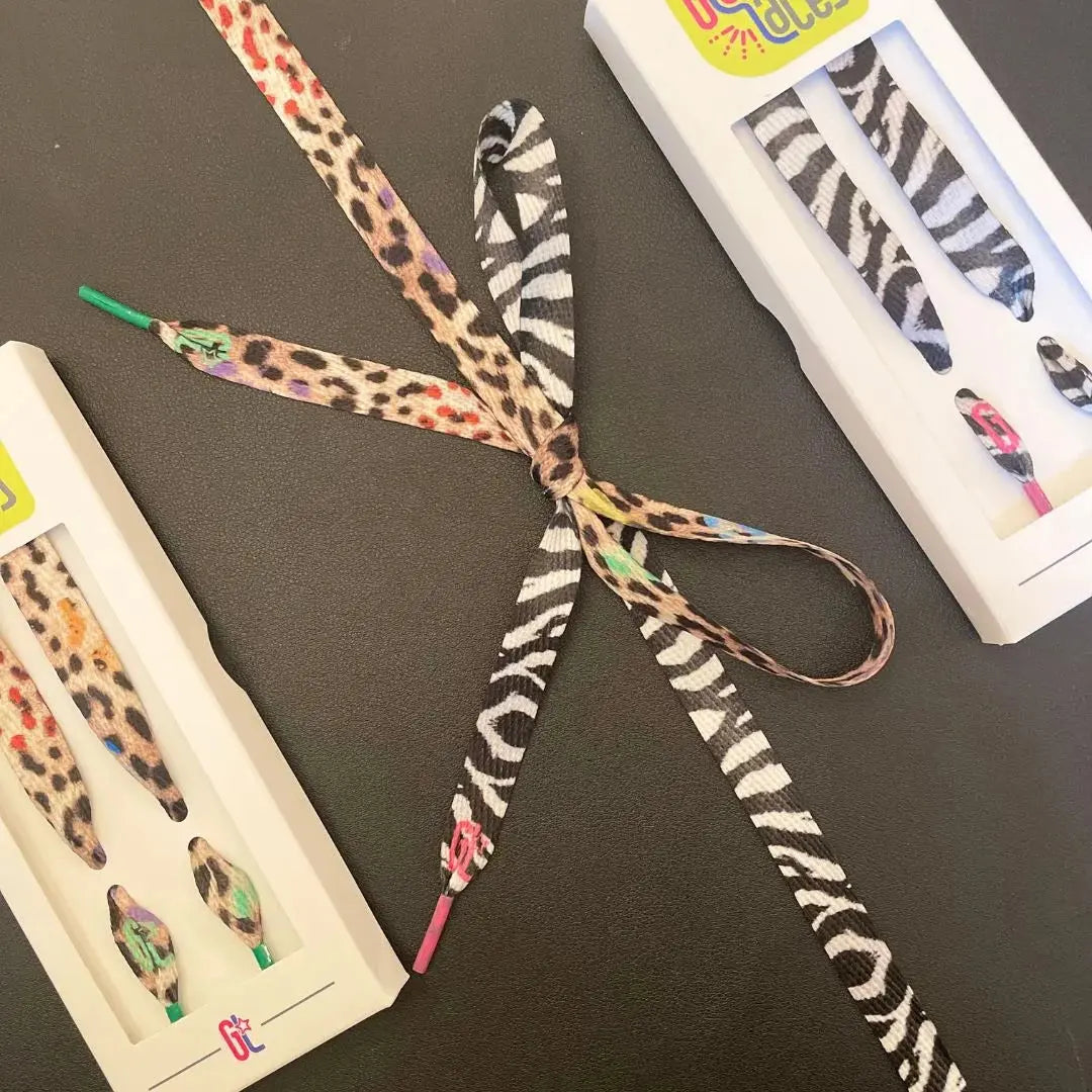 PACK DE 2 CORDONES - LEOPARD Y ZEBRA BLACK